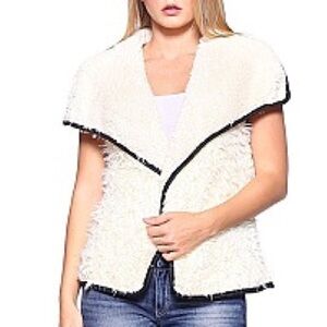White Furry Vest